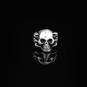 Skull Handmade Sterling Silver Men, Fidget Ring Men - 5