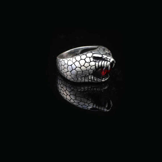 Snake Handmade Sterling Silver Ring For Men - 2