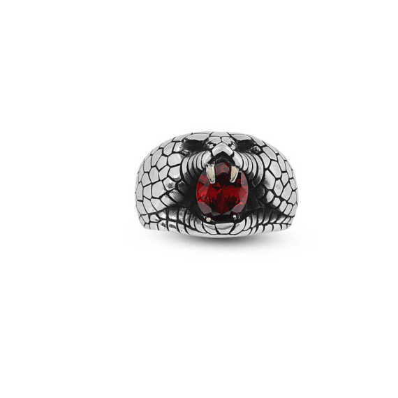 Snake Handmade Sterling Silver Ring For Men - 1