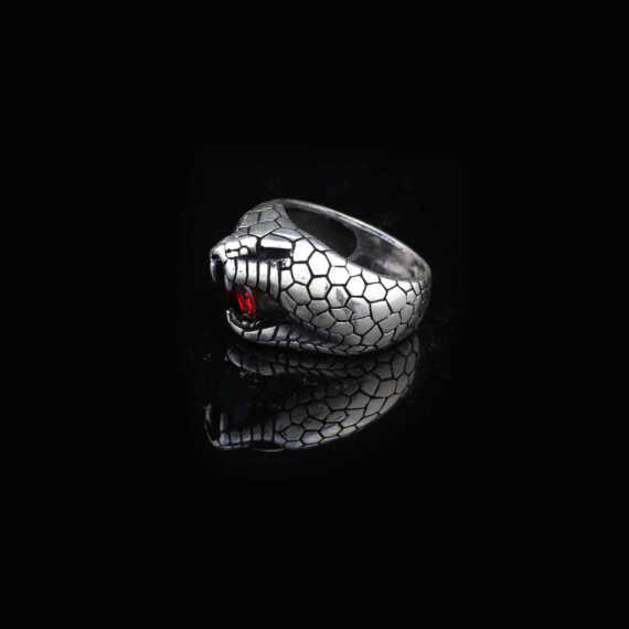 Snake Handmade Sterling Silver Ring For Men - 4