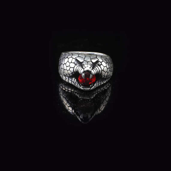 Snake Handmade Sterling Silver Ring For Men - 5