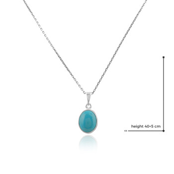  Sterling Silver Aquamarine Necklace for Women - Sterling Silver - 3