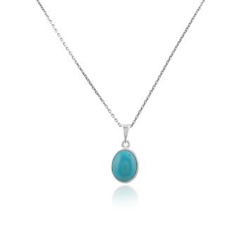  Sterling Silver Aquamarine Necklace for Women - Sterling Silver - 1