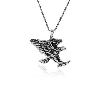  Sterling Silver Eagle Necklace for Men - Animal Jewelry - 1