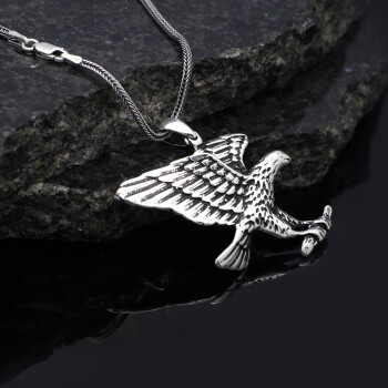  Sterling Silver Eagle Necklace for Men - Animal Jewelry - 2