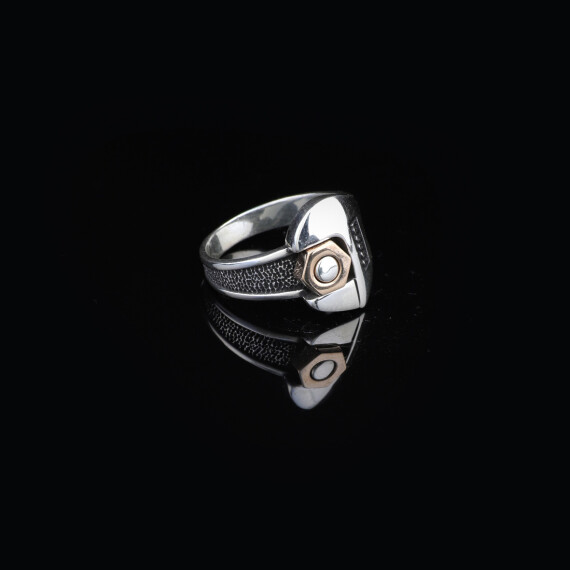 Sterling Silver Fidget Ring Men, Screw Ring Men - 5