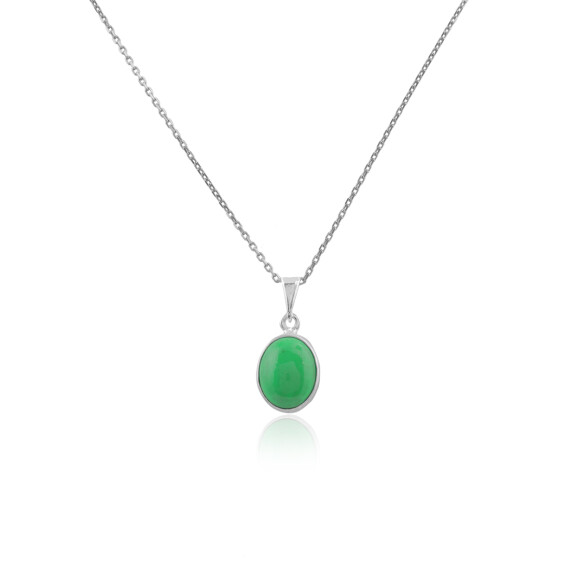  Sterling Silver Jade Necklace for Women - 925 Sterling Silver - 1