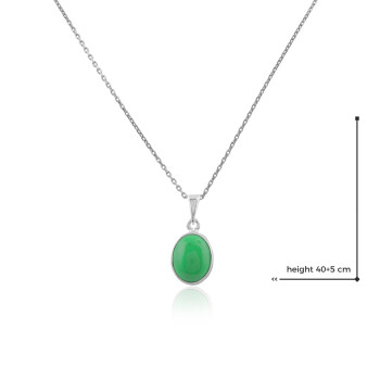  Sterling Silver Jade Necklace for Women - 925 Sterling Silver - 2