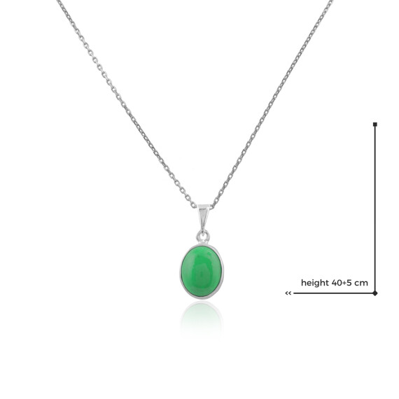  Sterling Silver Jade Necklace for Women - 925 Sterling Silver - 2