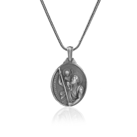  Sterling Silver Necklace for Men - Jesus Necklace - 1