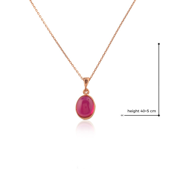 Sterling Silver Ruby Necklace for Women - 3