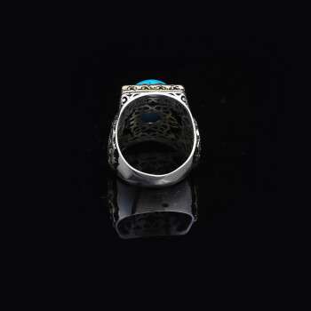 Turquoise Ring Men, Ottoman Style Ring Men - 4