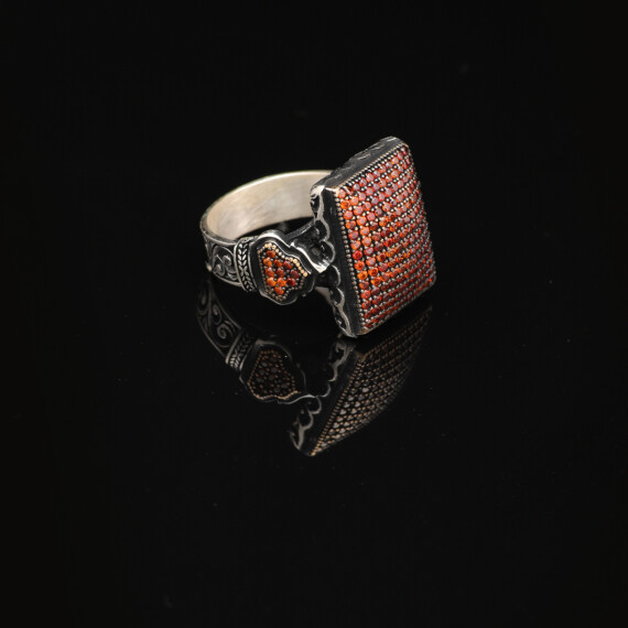  Vintage Garnet Ring with Micro Stones - 5