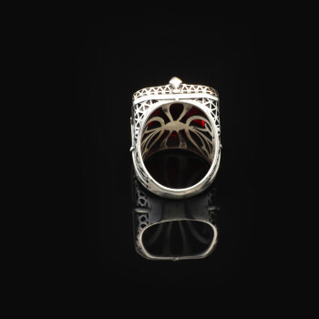  Vintage Large Garnet Ring for Men - 3