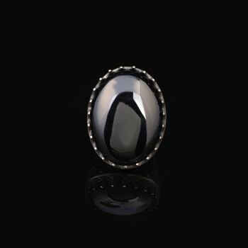  Vintage Men's Black Onyx Ring - Oval Large Gemstone Ring, Handmade - 2